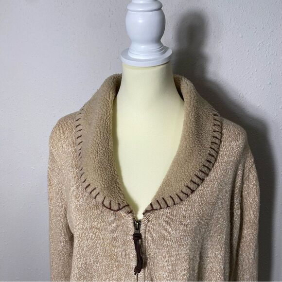 A Little Extra Spice Ramie/Cotton Blend Zipper Front Cardigan Sweater Women's 1X - Picture 13 of 16